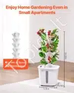 Hidroponinis augalų auginimo bokštas su 30 lizdų ir vandens cirkuliacija - Image 2