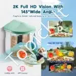 Išmanioji paukščių lesyklėlė su 2K HD kamera ir saulės moduliu (žalia) - Image 4