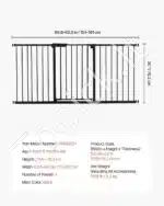 Ištraukiami šunų saugos vartai juodi, reguliuojamas plotis 154–161 cm - Image 3