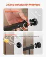 Ištraukiami šunų saugos vartai juodi, reguliuojamas plotis 154–161 cm - Image 4