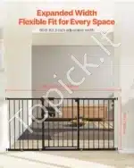 Ištraukiami šunų saugos vartai juodi, reguliuojamas plotis 154–161 cm - Image 8