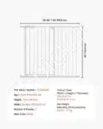 Ištraukiami šunų saugos vartai – balti, reguliuojamas plotis 65–101,6 cm - Image 3