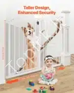 Ištraukiami šunų saugos vartai – balti, reguliuojamas plotis 65–101,6 cm - Image 8