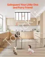 Ištraukiami šunų saugos vartai – juodi, sulankstomi, 711 mm aukščio, iki 4877 mm pločio - Image 5