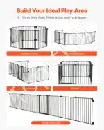 Ištraukiami šunų saugos vartai – juodi, sulankstomi, 711 mm aukščio, iki 4877 mm pločio - Image 8