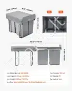 Ištraukiamos šiukšliadėžės su 2 konteineriais, 20 L - Image 7