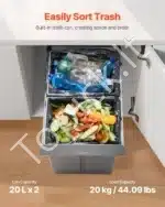 Ištraukiamos šiukšliadėžės su 2 konteineriais, 20 L - Image 3