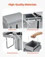 Ištraukiamos šiukšliadėžės su 2 konteineriais, 20 L - Image 5