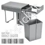 Ištraukiamos šiukšliadėžės su 3 konteineriais, 20 L ir 2x 10 L - Image 8