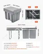 Ištraukiamos šiukšliadėžės su 3 konteineriais, 20 L ir 2x 10 L - Image 7