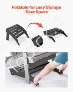 Juoda kojelė Adirondack kėdėms, 47,5 x 50 x 33 cm - Image 3