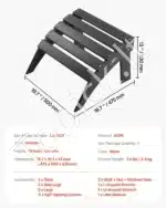 Juoda kojelė Adirondack kėdėms, 47,5 x 50 x 33 cm - Image 7