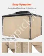 Khaki spalvos 4 pusių užuolaidos pavėsinei 281 × 341 × 214 cm - Image 4