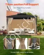 Khaki spalvos 4 pusių užuolaidos pavėsinei 281 × 341 × 214 cm - Image 6