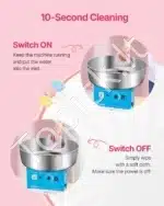 Komercinė cukraus vatos gaminimo mašina, 1000 W, mėlyna - Image 4