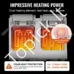 Komercinė elektrinė gruzdintuvė su dviem talpyklomis | Nerūdijančio plieno | 2 x 5,9 l | 2 x 3000 W | 80–200 °C | 220 V - Image 3