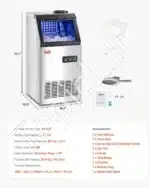 Komercinė ledukų gaminimo mašina – 36 kubeliai per ciklą, 80 svarų per dieną - Image 7