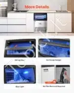 Komercinė ledukų gaminimo mašina – 40,82 kg per dieną, LED ekranas, 50 ledukų šablonų - Image 6