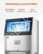 Komercinė ledukų gaminimo mašina – 40,82 kg per dieną, LED ekranas, 50 ledukų šablonų - Image 2