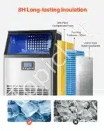 Komercinė ledukų gaminimo mašina – 45,36 kg per dieną, LED ekranas, 50 ledukų šablonų - Image 5