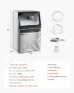 Komercinė ledukų gaminimo mašina – 49,9 kg per dieną, LED ekranas, 50 ledukų šablonų - Image 7