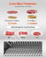 Komercinė mėsos pjaustyklė su 5 mm nerūdijančio plieno peiliu - Image 3