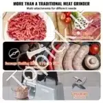 Komercinis Elektrinis Mėsos Malūnas su Dešrų Pildymo Funkcija – 2,27 kg/min, 575 W - Image 3