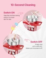 Komercinis cukraus vatos aparatas su vežimėliu, 1000 W - Image 4