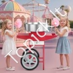 Komercinis cukraus vatos aparatas su vežimėliu, 1000 W - Image 8