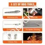 Komercinis elektrinis grilis iš nerūdijančio plieno | Talpa 41 kg | 4 aukščių reguliavimas | 50 W galia | 2-in-1 BBQ - Image 5