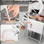 Komercinis elektrinis mėsos malūnas, 2200 W – 9,98 kg/min – Nerūdijančio plieno konstrukcija - Image 2