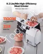 Komercinis elektrinis mėsos malūnėlis 1100 W | 4,17 kg/min | Nerūdijančio plieno korpusas - Image 2