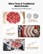 Komercinis elektrinis mėsos malūnėlis 1100 W | 4,17 kg/min | Nerūdijančio plieno korpusas - Image 3