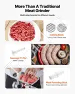 Komercinis elektrinis mėsos malūnėlis 600 W | 2,04 kg/min | Nerūdijantis plienas - Image 3