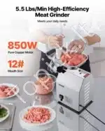 Komercinis elektrinis mėsos malūnėlis 850 W | 2,49 kg/min | Nerūdijančio plieno korpusas - Image 2