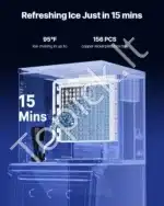 Komercinis ledo aparatas – 163 kg per dieną, 250 lbs (~113 kg) talpa, automatinė savireguliacija, LED valdymo skydelis, nerūdijančio plieno korpusas - Image 2