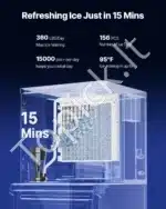 Komercinis ledo aparatas – 163 kg per dieną, 250 lbs (~113 kg) talpa, automatinė savireguliacija, LED valdymo skydelis, nerūdijančio plieno korpusas - Image 2