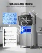Komercinis ledo aparatas – 163 kg per dieną, 250 lbs (~113 kg) talpa, automatinė savireguliacija, LED valdymo skydelis, nerūdijančio plieno korpusas - Image 6