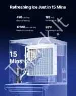 Komercinis ledo aparatas – 204 kg per dieną, 250 lbs talpa, automatinis savireguliavimas, nerūdijančio plieno korpusas - Image 2