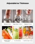 Komercinis ledo aparatas – 204 kg per dieną, nerūdijančio plieno korpusas, savireguliacija, LED ekranas - Image 4