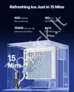 Komercinis ledo aparatas – 226,8 kg per dieną, 80 kg talpos talpykla, automatinis išleidimas - Image 2