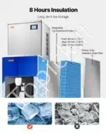 Komercinis ledo aparatas – 249 kg per dieną, 80 kg talpa, automatinis išleidimas - Image 5