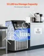 Komercinis ledo aparatas – 54,43 kg per dieną, LED ekranas, savireguliacija, restoranams ir barams - Image 3