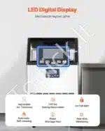 Komercinis ledo aparatas – 54,43 kg per dieną, LED ekranas, savireguliacija, restoranams ir barams - Image 4