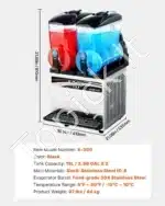 Komercinis slushie / šerbetų aparatas 2×15 l - Image 7