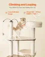 Kompaktiškas daugiaaukštis kačių draskyklės medis – 580 × 500 × 1400 mm - Image 4