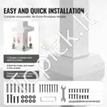 Laiptų turėklai 1-2 pakopoms, 153,5 x 8,4 x 99 cm, balti - Image 3