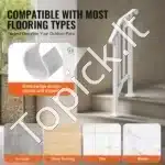 Laiptų turėklai 1-2 pakopoms, 153,5 x 8,4 x 99 cm, balti - Image 4