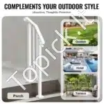 Laiptų turėklai 1-2 pakopoms, 153,5 x 8,4 x 99 cm, balti - Image 5