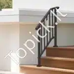 Laiptų turėklai 2-3 pakopoms, 95 x 8,4 x 98,5 cm juodos spalvos - Image 7